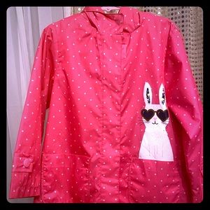 Cute pink polka dot rain jacket!!